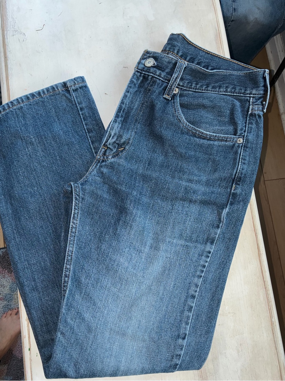 Levi Strauss and co 33x32 Men's Blue Denim Jeans - Straight Fit
